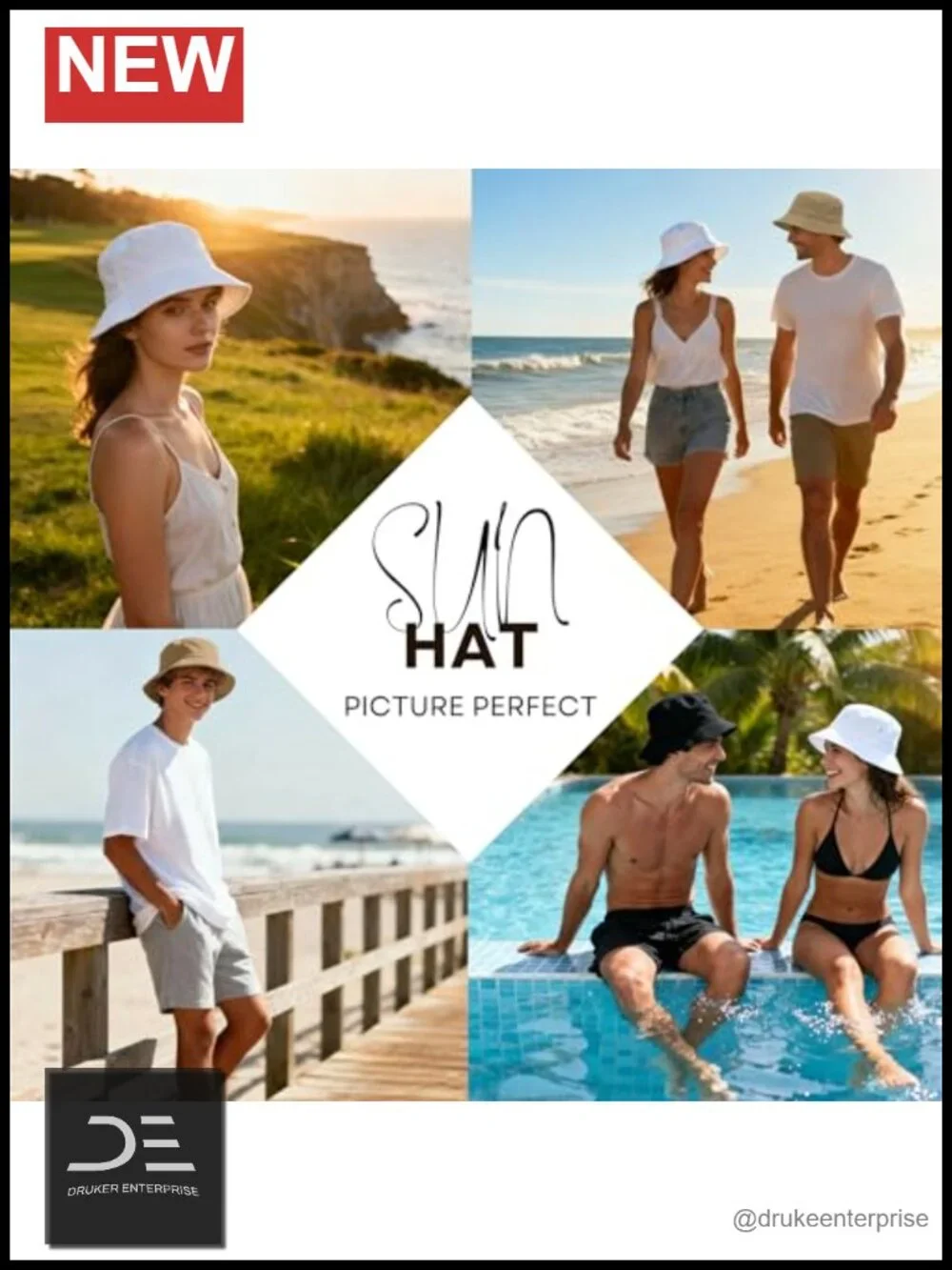 Premium Cotton Bucket Hat – Adjustable, Lightweight UPF 50+ Sun Hat for Travel
